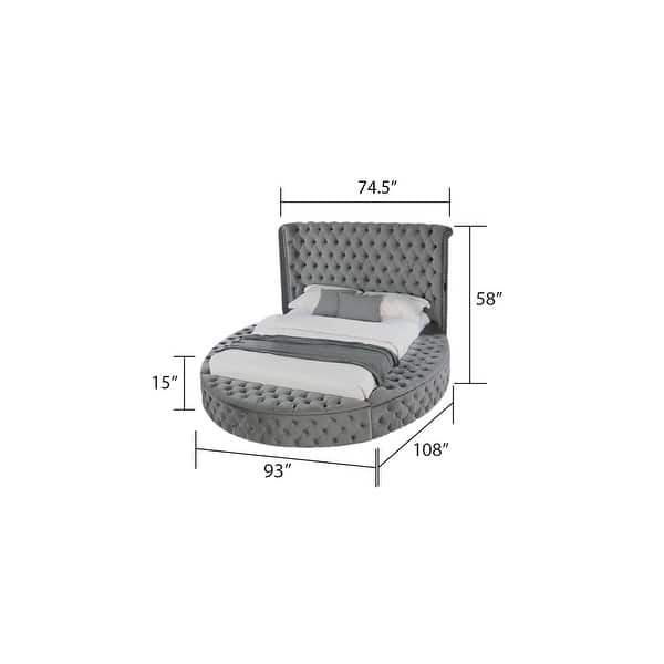 Hazel Modern Style Queen/King Bed with USB Charger & Made with Wood
