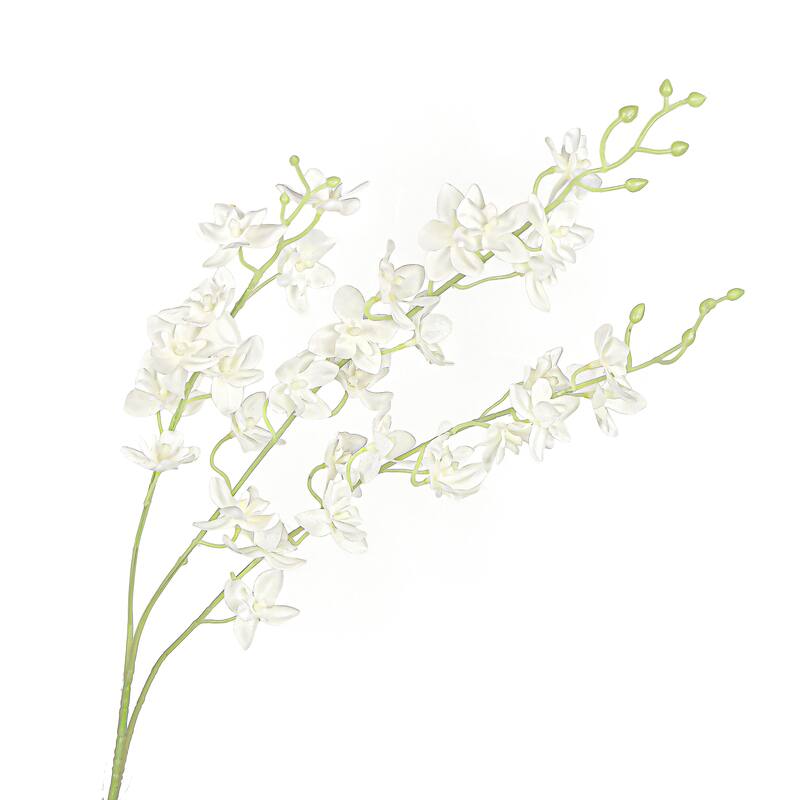 Set of 4 Petite Cream White Artificial Dendrobium Orchid Flower Stem Spray 34in - 34" L x 4" W x 4" DP