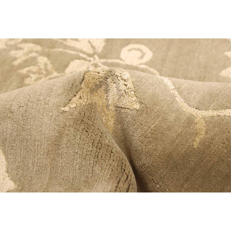 ECARPETGALLERY Hand-knotted Opulence Olive Silk, Wool Rug - 8'0 x 9'10