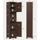 preview thumbnail 10 of 13, 67" H Tall Bathroom Cabinet Narrow Linen Tower, Storage Cabinet with 2 Doors & Drawer