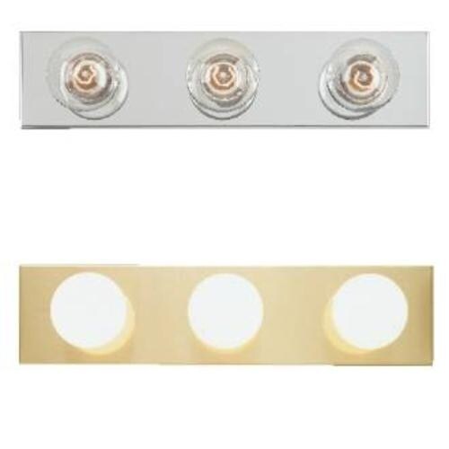 Westinghouse 66405 3-Light Bathroom Bar Fixture, 18" x 4.5", Polished Brass