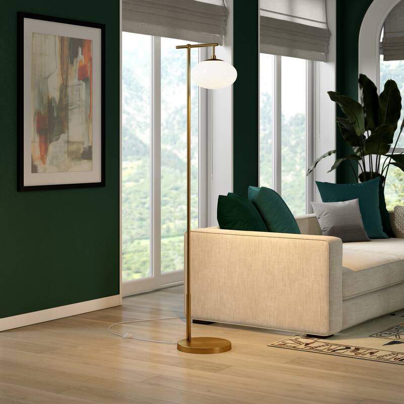 Blume 68" Tall Floor Lamp with Glass Shade