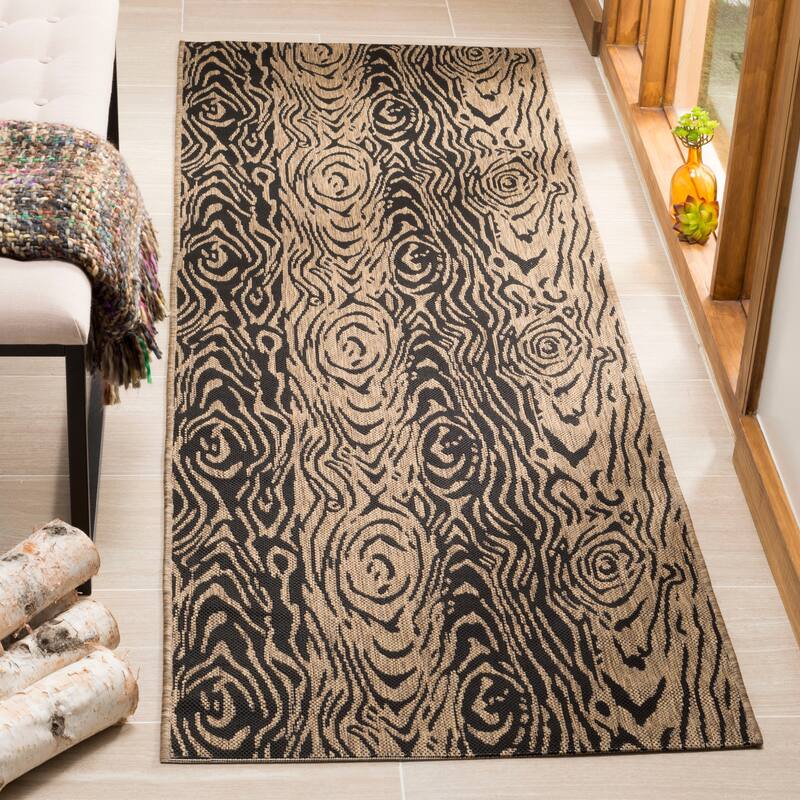 Martha Stewart by SAFAVIEH Layered Faux Bois Indoor/ Outdoor Waterproof Rug
