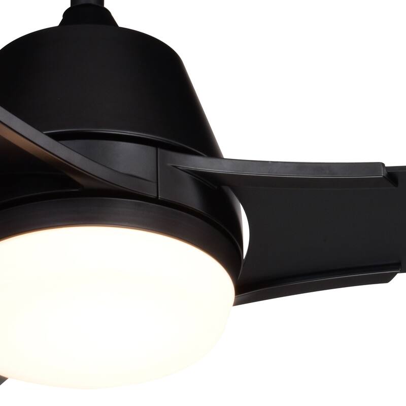Crescent 52-in. W Black 3-Blade Propeller Indoor or Outdoor Ceiling Fan with Light Kit and Remote