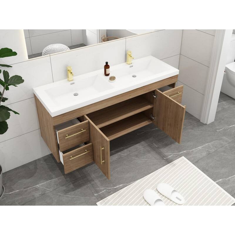 Eliza 60'' Wall Mounted Vanity with Double Sink