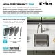 preview thumbnail 31 of 87, KRAUS Dex Stainless Steel Single Bowl Undermount Kitchen Bar Sink