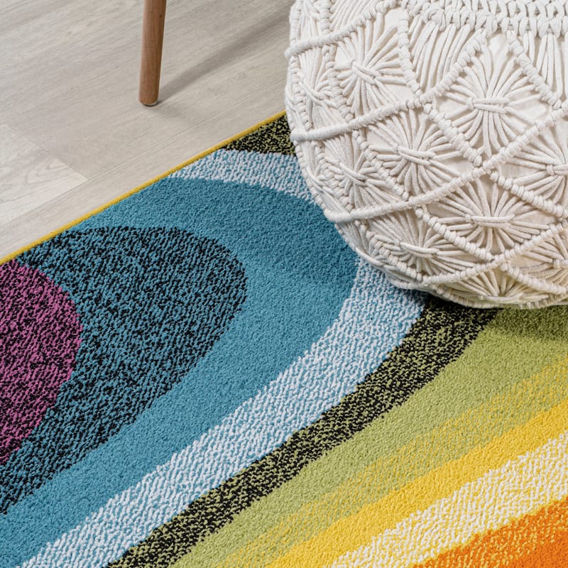 JONATHAN Y Prism Abstract Swirl Area Rug