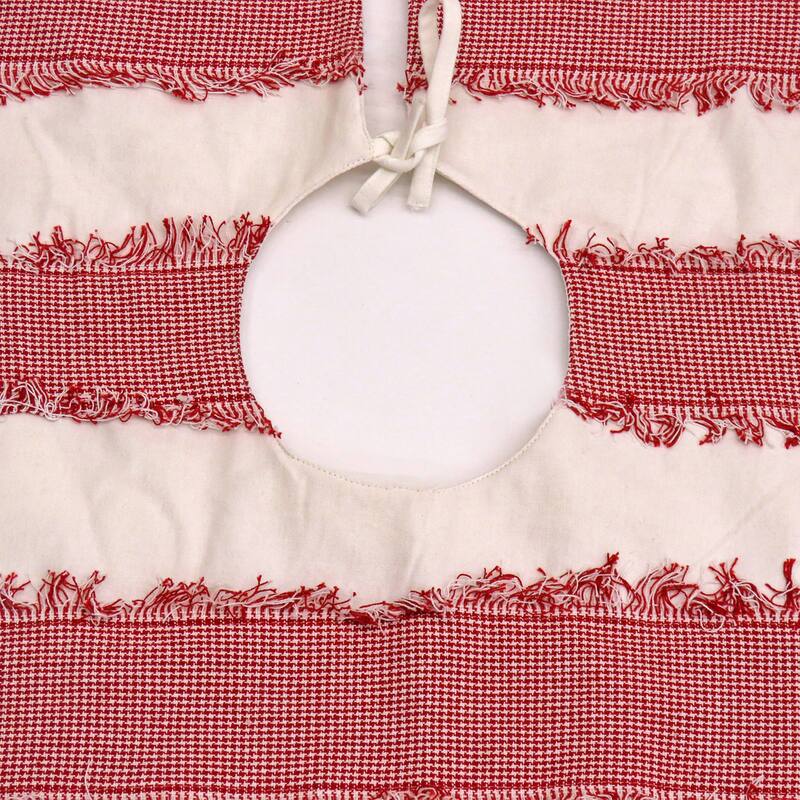 National Tree Company 48 in. HGTV Home Collection Ric Rac Lace border Tree Skirt, Red and White - 48 in