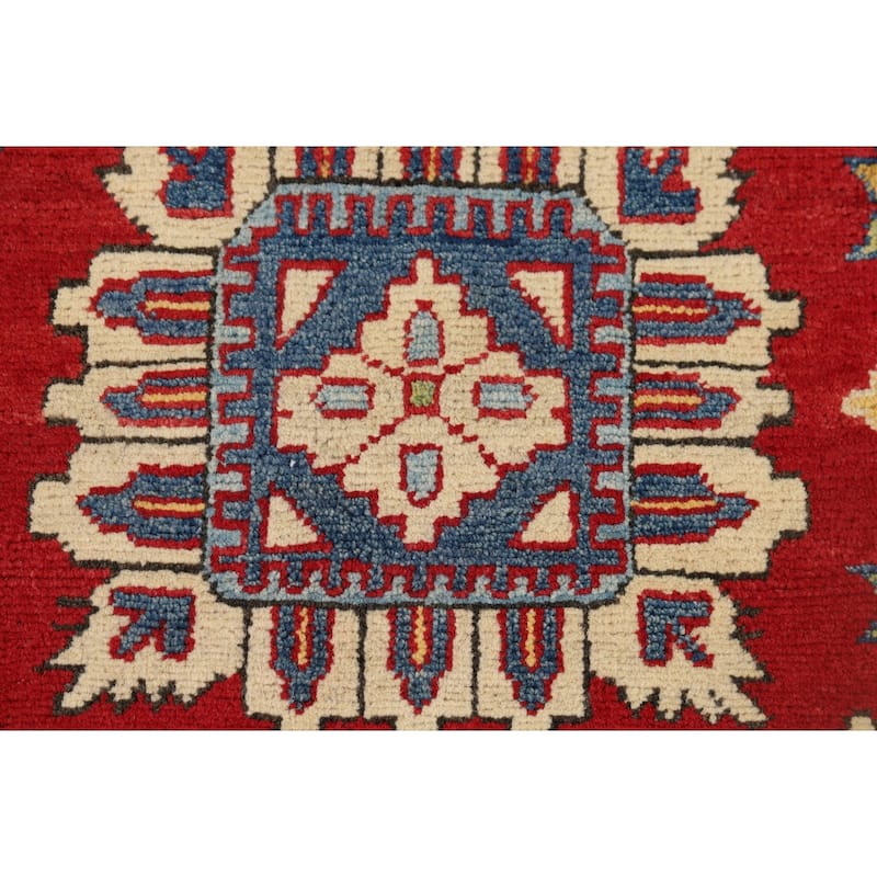Red Kazak Accent Rug Hand-Knotted Wool Carpet - 3'3" x 5'0"