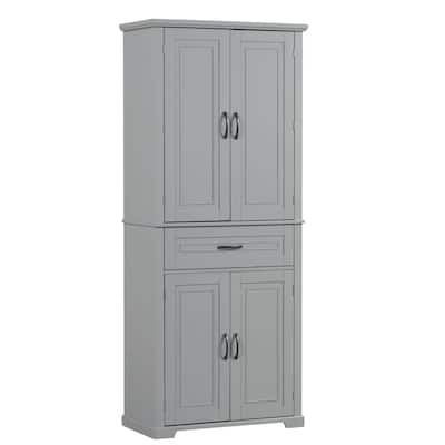 Bathroom Storage Cabinet with Doors and Drawer Multiple Storage Space Adjustable Shelf