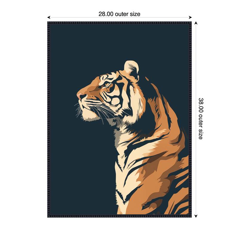 Kate and Laurel Navy Tiger by The Creative Bunch Studio Framed Canvas Wall Art Print