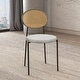 preview thumbnail 4 of 92, Leisuremod Euston Modern Velvet/Leather Dining Chair - Minimalist Wicker Back Accent Chair for Home Living Room & Kitchen White Leather