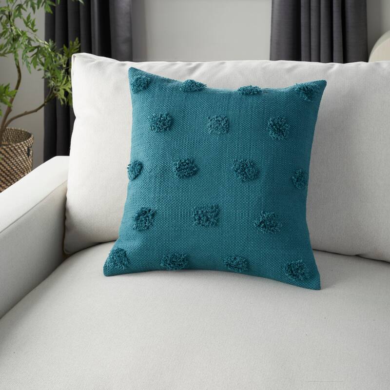  Mina Victory Life Styles Tufted Dots Solid Textured 18" x 18" Indoor Throw Pillow 
