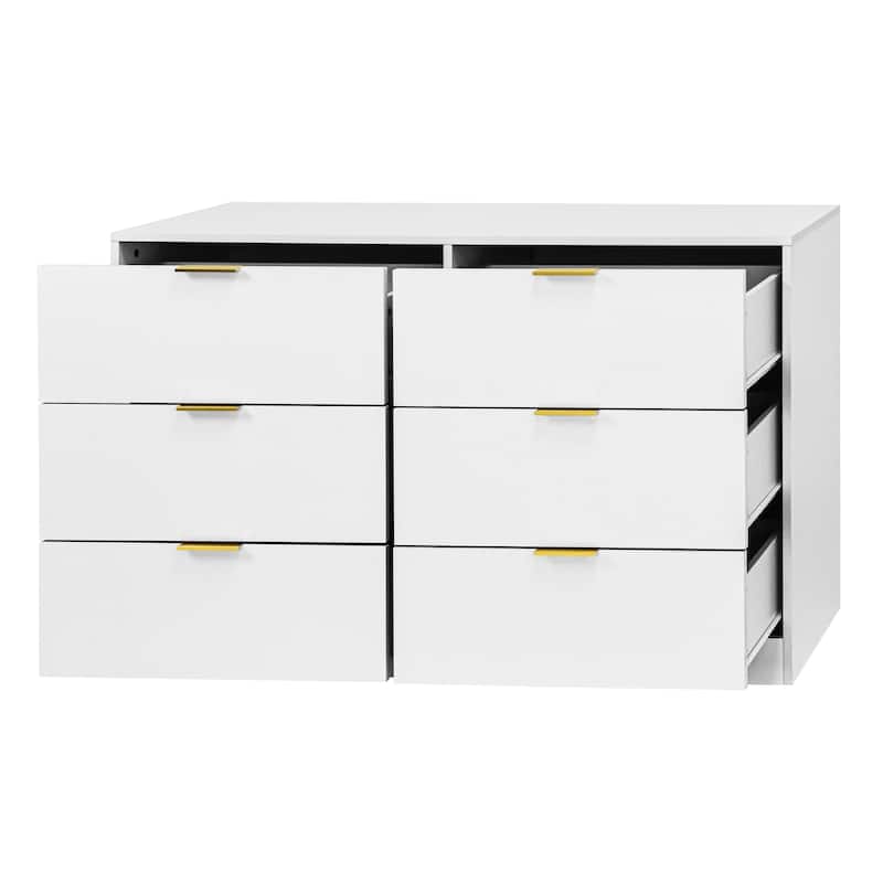 Simply Modern 6-Drawer Dresser, Chest of Drawers for Bedroom, Living Room, Hallway, and Entryway - Large Storage Cabinet