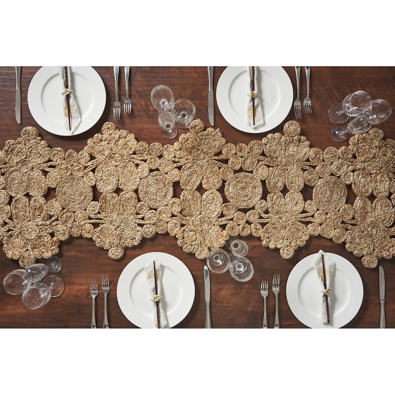 Sevita Jute Woven Table Runner, Natural, 1'4" x 6'8" - 1'4" x 6'8"