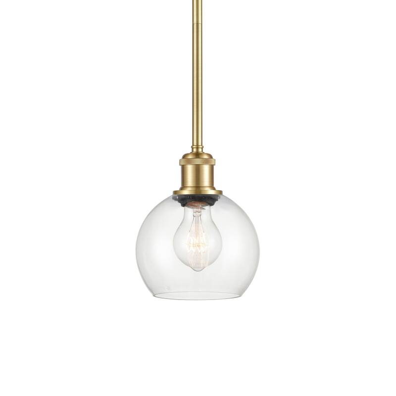 Innovations Lighting 516-1S-8-6 Athens Pendant Athens 6" Wide Mini - Satin Gold / Clear