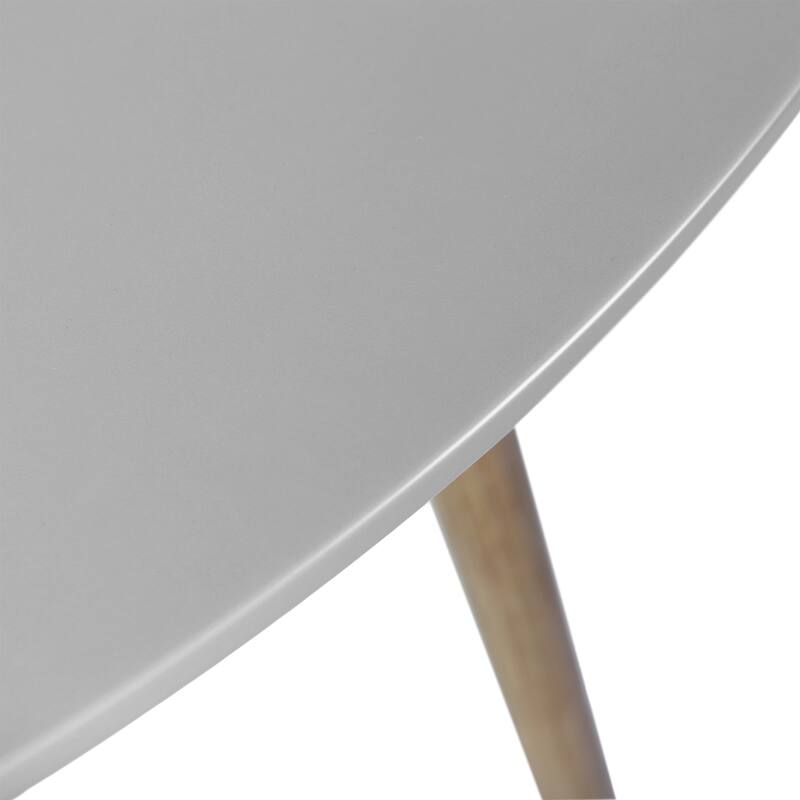 Kilo Dining Table, Brown Wood Legs, 47 Inch Round Gray Superstone Top - Brown, Gray