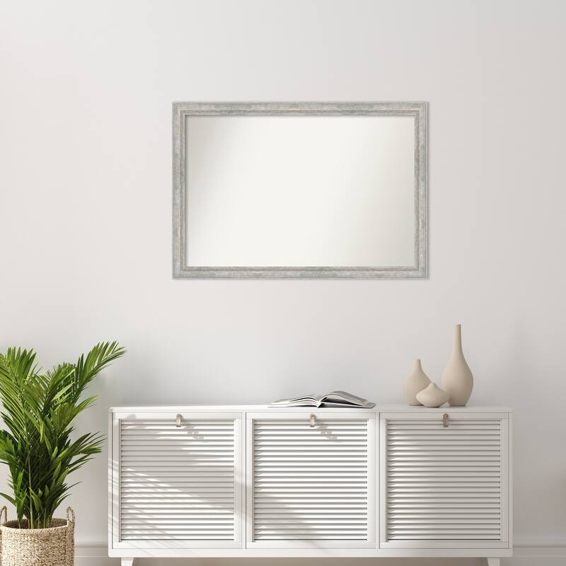 Angled Non-Beveled Wood Framed Wall Mirror