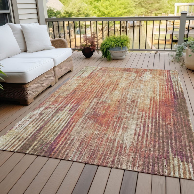 Machine Washable Indoor/ Outdoor Chantille Modern Ombre Rug