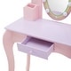 preview thumbnail 6 of 9, Teamson Kids Vanity Pretend Playset with LED Illuminated Mirror, Matching Stool, and Storage Drawer