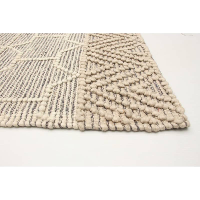 ECARPETGALLERY Braid weave Sienna Cream Wool Rug - 5'0 x 7'6