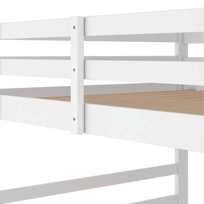 Roomfitters Full Over Full Bunk Bed with Ladder, Modern Shared Room Bed Frame for Two Sleepers