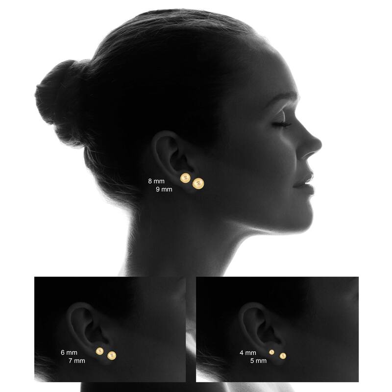 Marquee Jewels 10k Yellow Gold Ball Stud Earrings (8 millimeters)