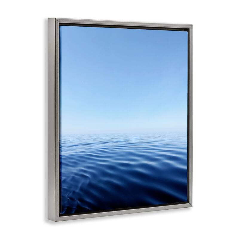 Stupell Cool Blue Ocean Ripples Framed Floater Canvas Wall Art Design By Kali Wilson