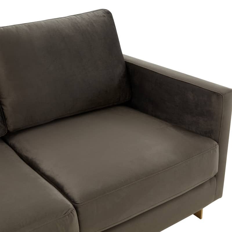 Lincoln Velvet 2-Seater Sofa with Foam Cushions Pocket Spring Stainless Steel Base Removable Cushion Fully Assembled