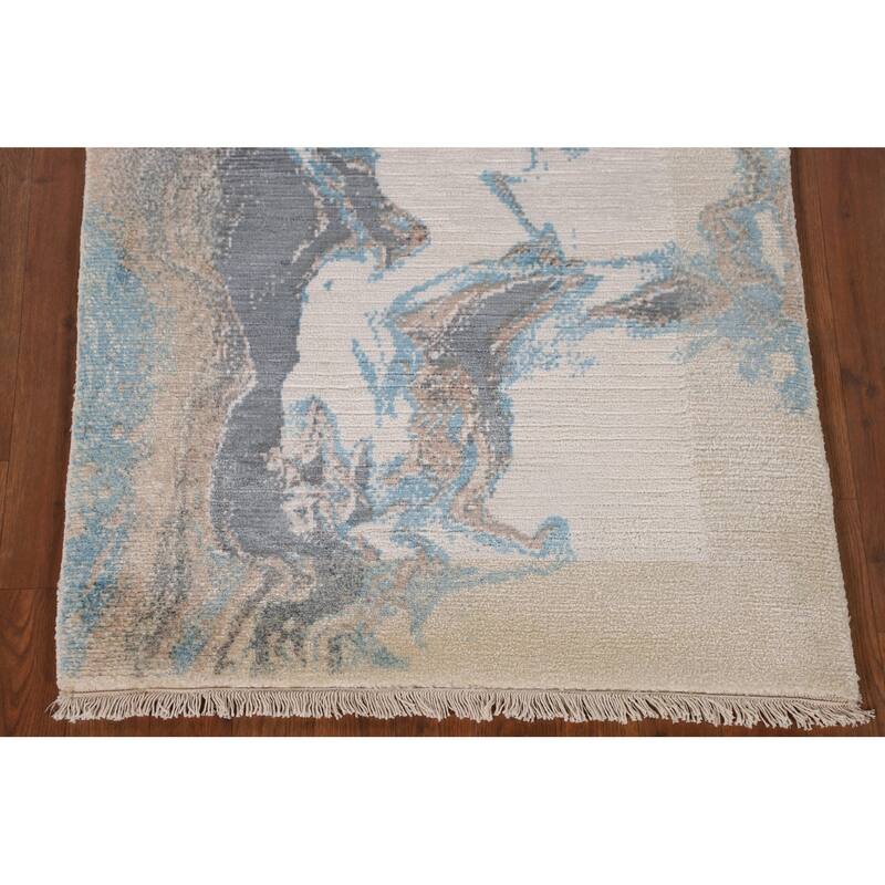 Abstract Oriental Accent Rug Handmade Multi-Color Wool Carpet - 2'8"x 4'9"