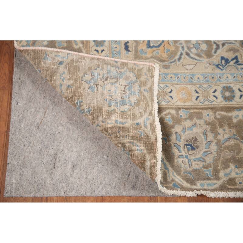 Hand Knotted Oriental 100% Wool Carpet Traditional Floral Oranges & Rust Mashad Area Rug - 11' 2'' X 8' 5''