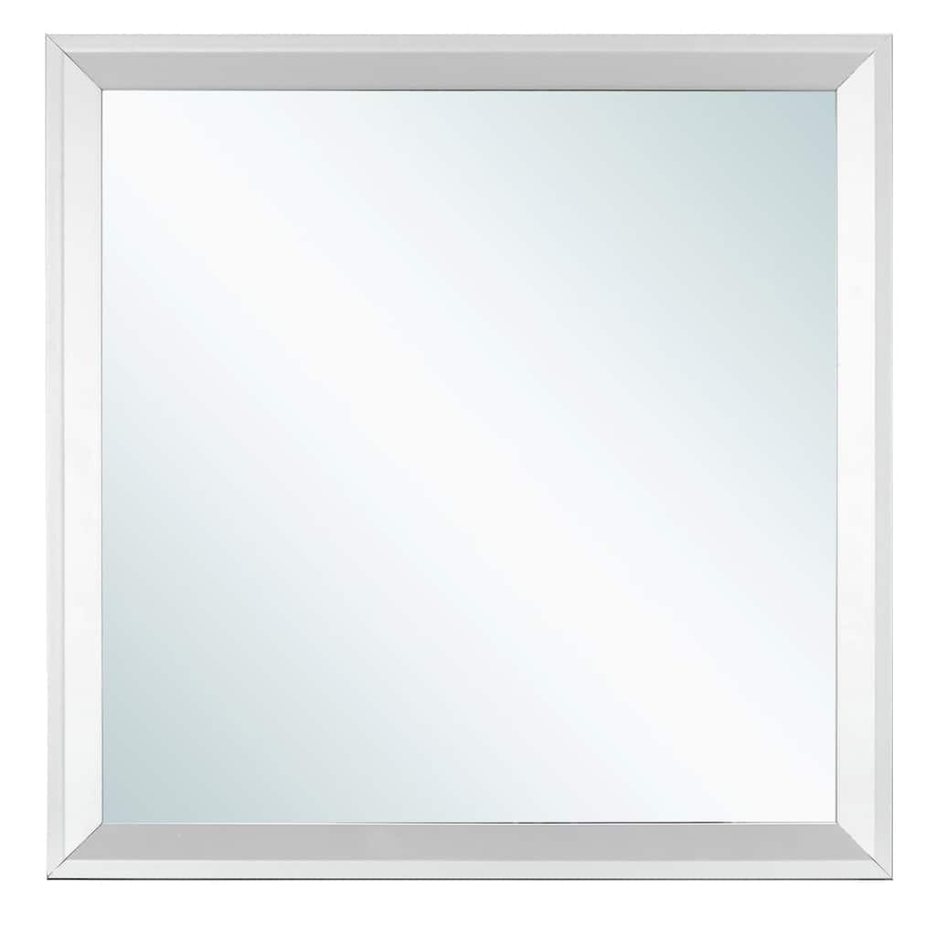 Wooden Square Framed Dresser Wall Mirror - 36" - Silver