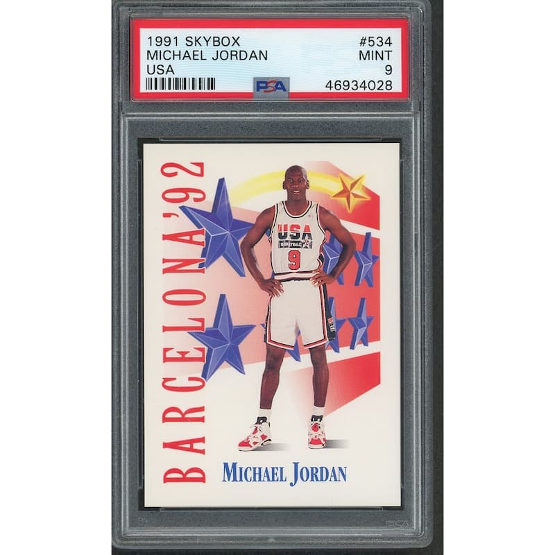Michael Jordan Team USA 1991 Skybox Basketball Card #534 Graded PSA 9 - 8'6" x 11'6"