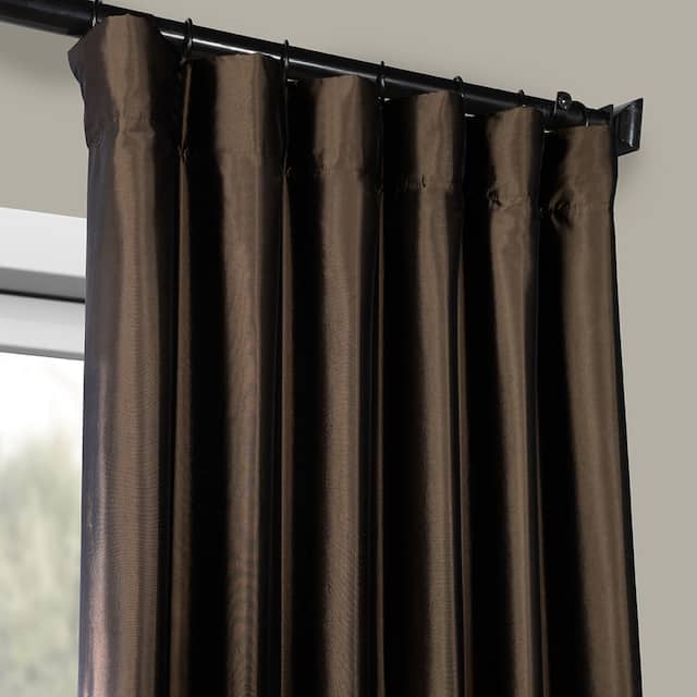 Ex. Fabrics Faux Silk Taffeta Solid Blkout Curtain (1 Panel)