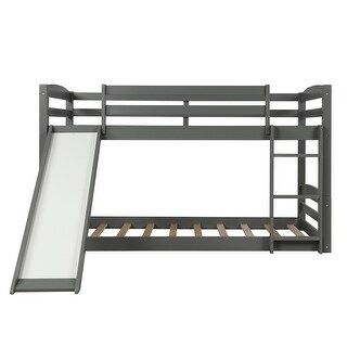 Gray Twin Bunk Bed Over Low with Slide and Ladder - Bed Bath & Beyond ...
