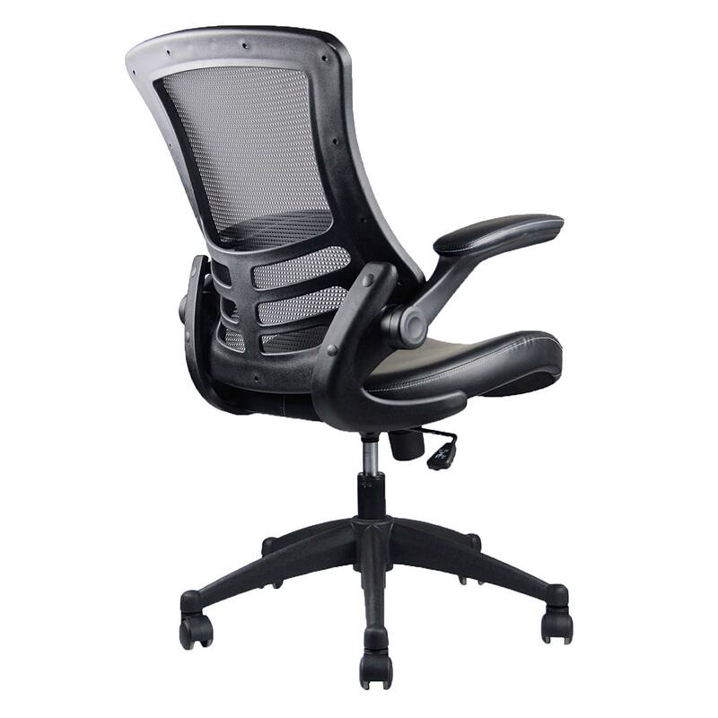 Techni Mobili Stylish Mid-Back Mesh Office Chair with Adjustable Arms, Black