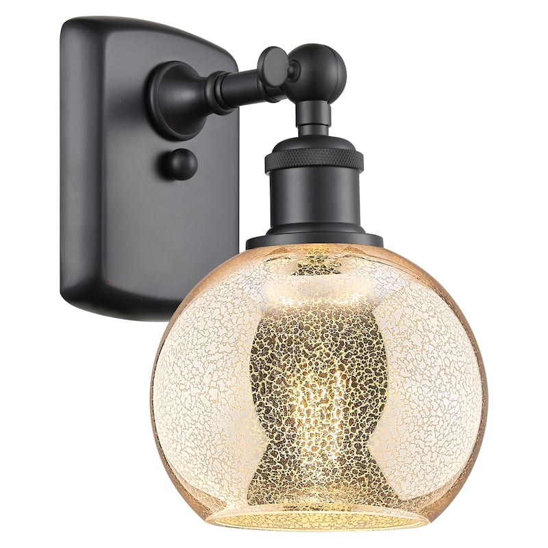 Innovations Lighting 516-1W-16-7 Brookhaven Flute Sconce Brookhaven - Matte Black / Opal