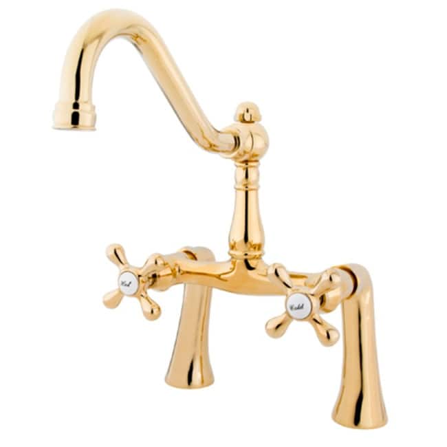 Kingston Brass Victorian Deck Mounted Clawfoot Tub Filler with Metal