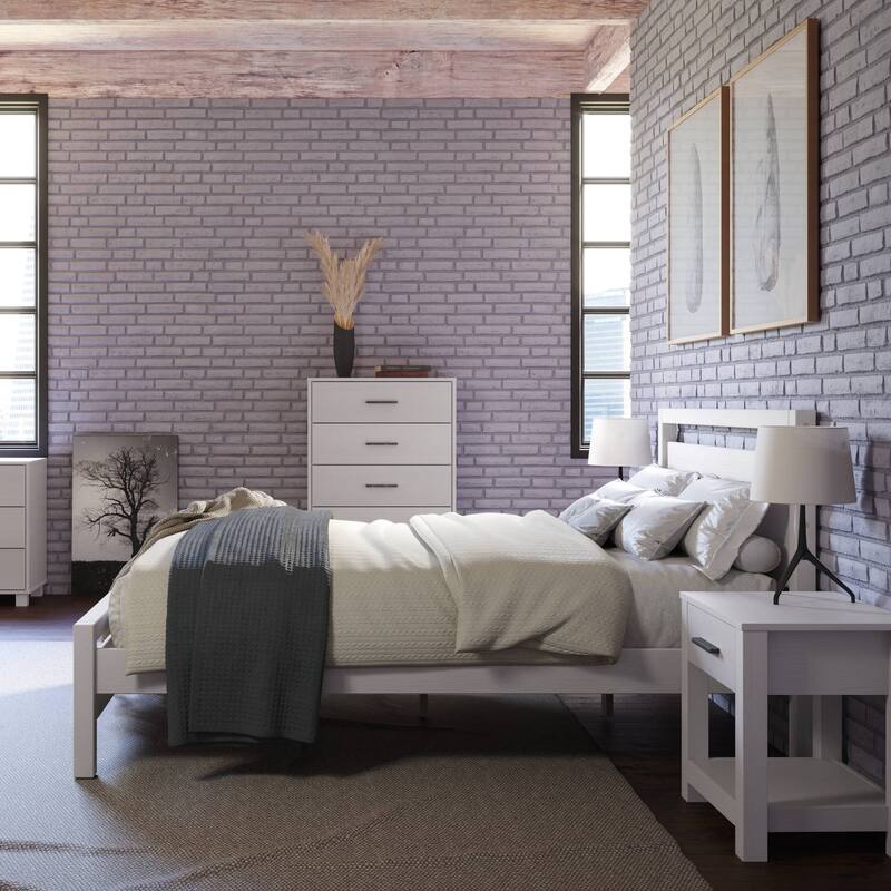 Grain Wood Furniture Solid Wood Loft Platform Bed