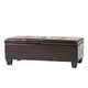 preview thumbnail 1 of 10, Alfred Brown Bonded Leather Storage Ottoman by Christopher Knight Home Brown - Oversized