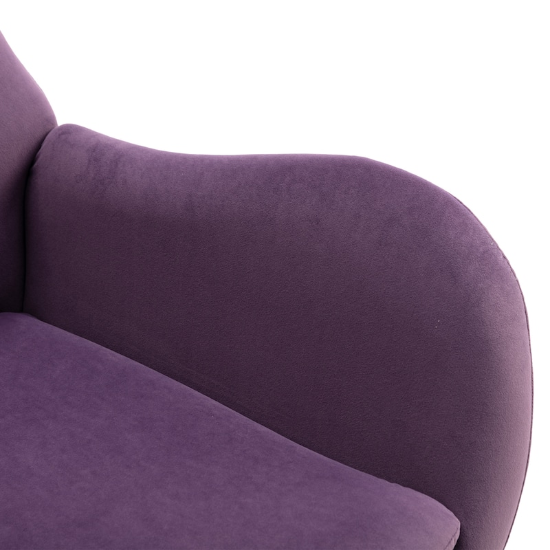 High Back Velvet Rocking Chair With Padded Seat And Armrests