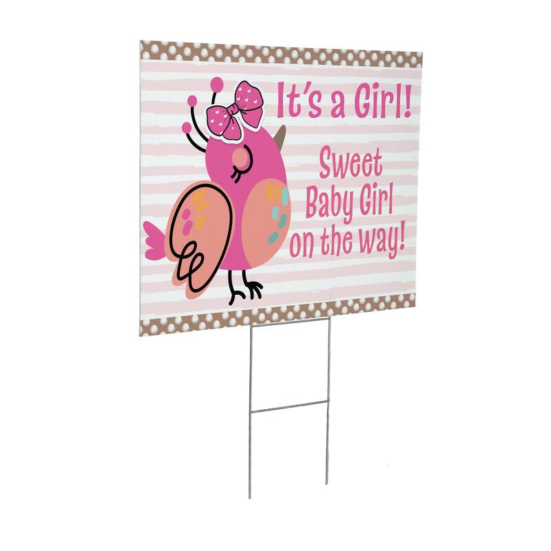 24" x 18" Yard Sign with H-Stake, Sweet Baby Girl on the way!