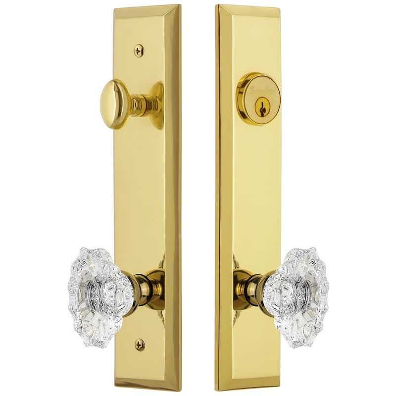 Grandeur Fifth Avenue Solid Brass Tall Plate Single Cylinder Keyed