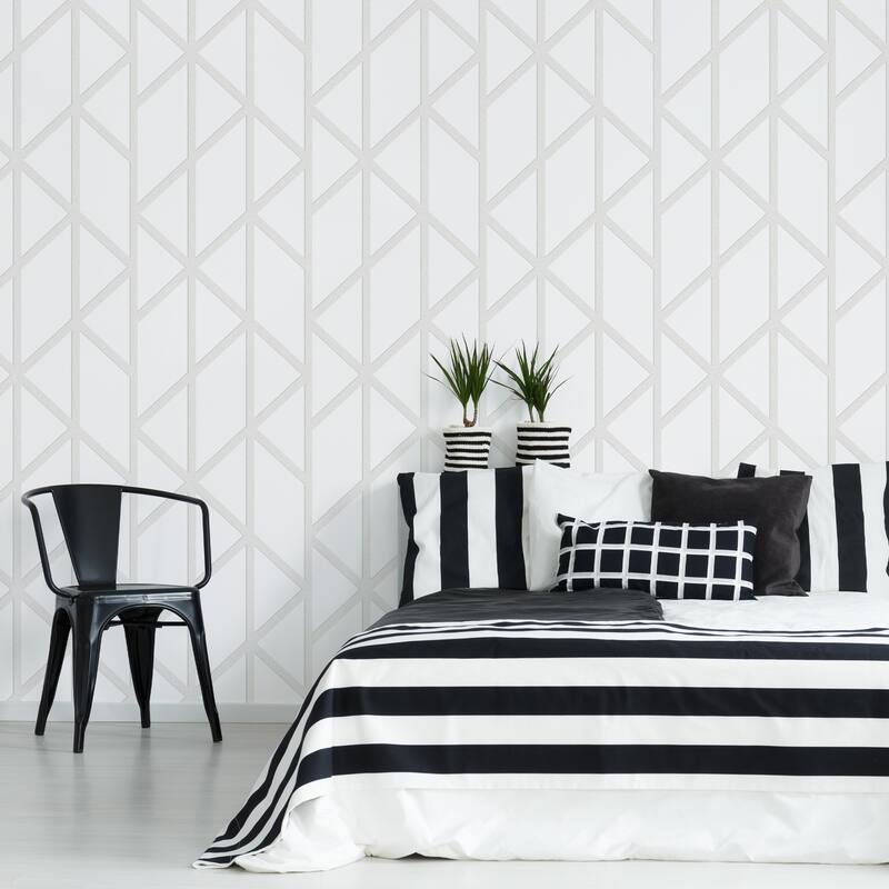 Superfresco Easy Geo Panel White Wallpaper