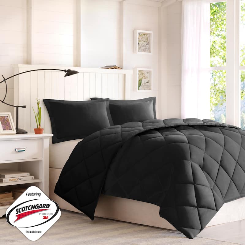 Madison Park Essentials Windsor 3M Scotchgard Diamond Quilting Reversible Down Alternative Comforter Set