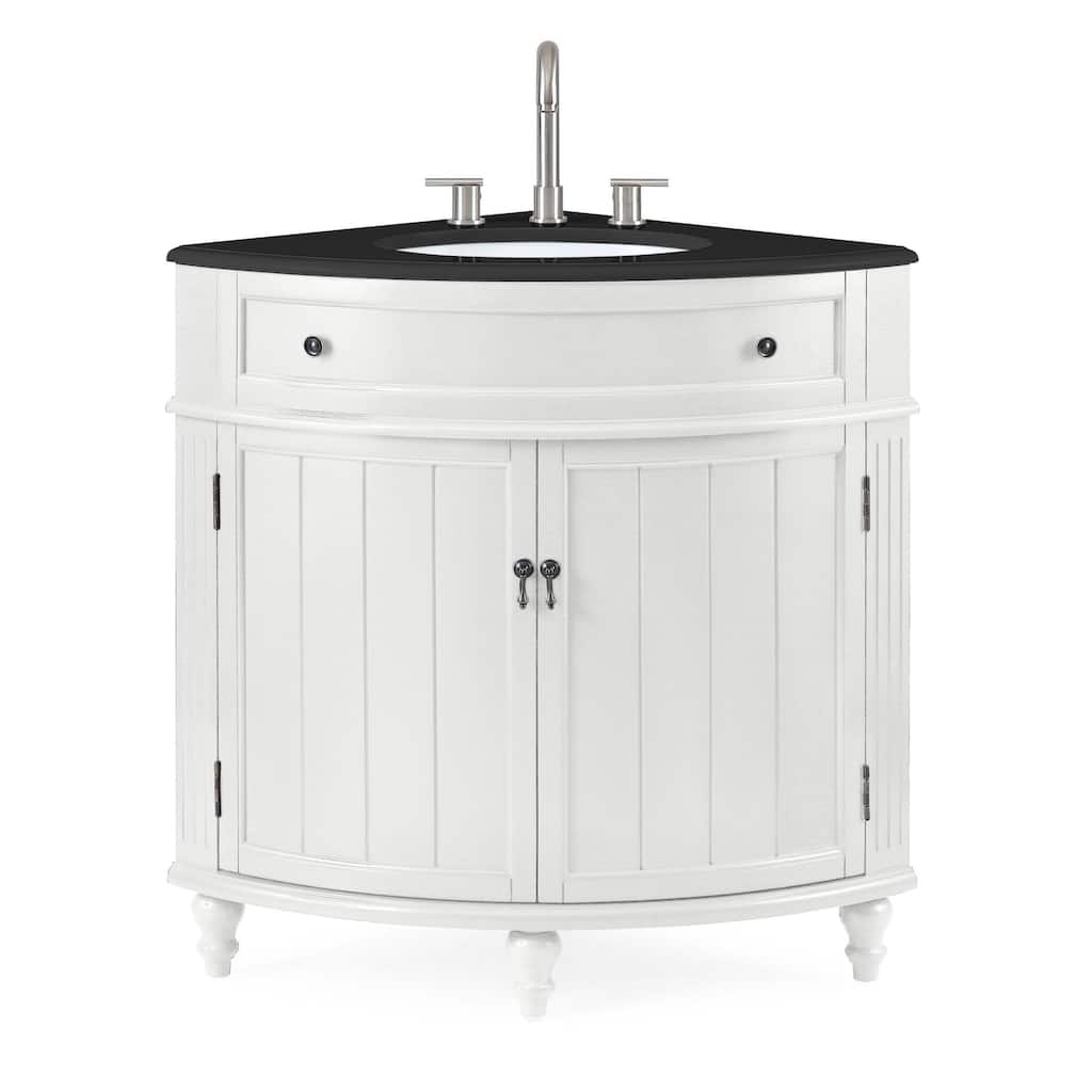 24-inch Benton Collection Triadsville Slim Corner Bathroom Sink Vanity