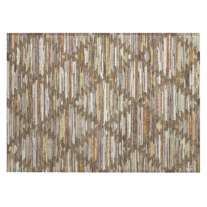 Machine Washable Indoor/ Outdoor Modern Trellis Chantille Rug