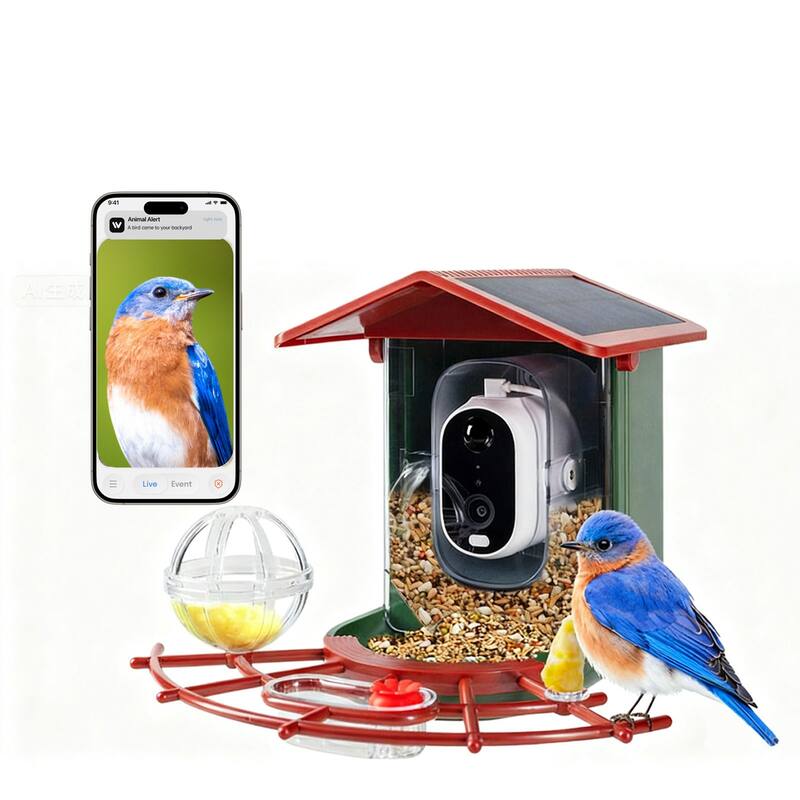 Smart Solar-Powered Bird Feeder with Camera, AI Recognition,144° Wide-Angle Lens and App