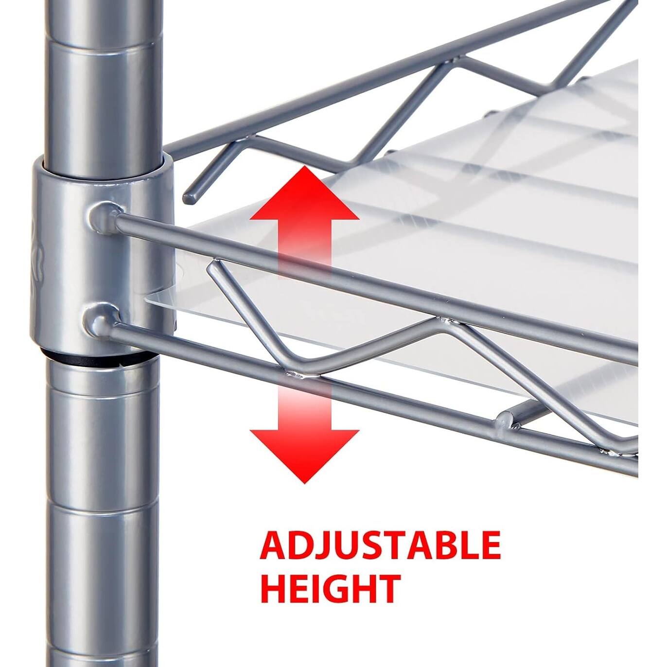 3 Shelf Wire Shelving Unit Adjustable Storage Shelving Shelves 21.26W