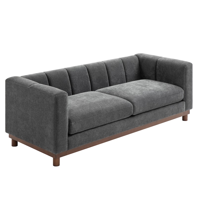 Christopher Knight Home - Modern Mid-Century 78.7" Tufted Back Upholstered 3-Seater Sofa with Foam-filled Seat Cushions
